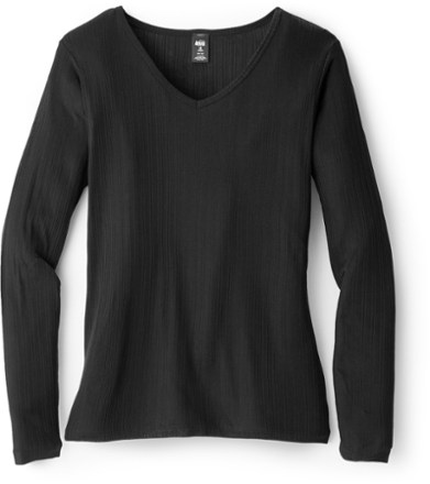 Silk V-Neck Long Underwear Shirt - Women's