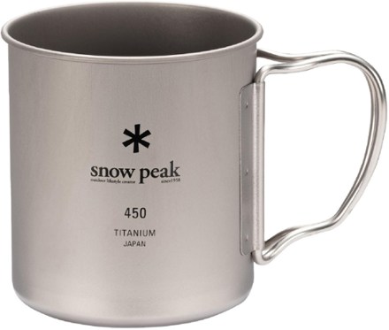 TOAKS Ultralight Portable Titanium Camping Mug with Folding Handles - 450ml