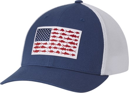 Columbia PFG Mesh Fish Flag Collegiate Ball Cap - University of